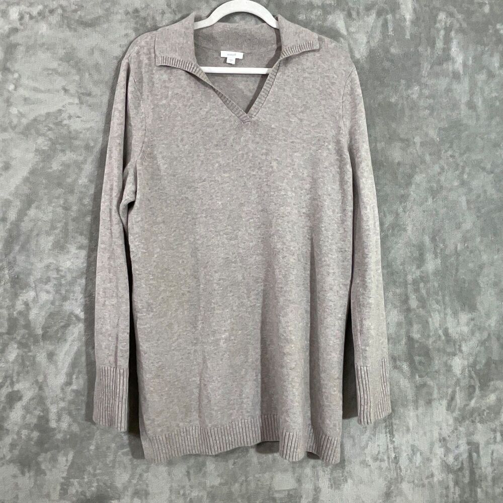 Pure Jill Long Pullover Sweater women’s M Collared Long Sleeve Knit Tunic office